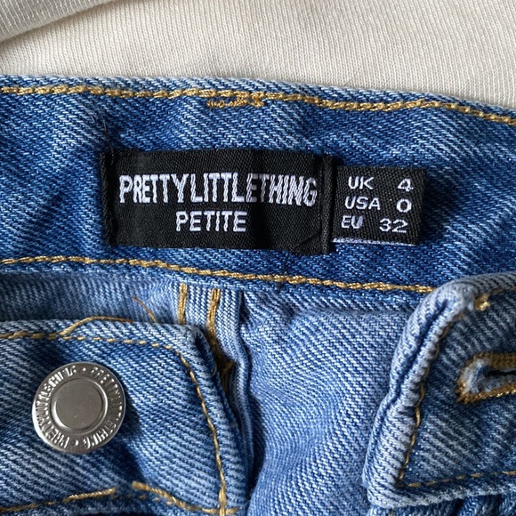 PETITE mid blue ripped split hem jeans - Picture 6 of 6